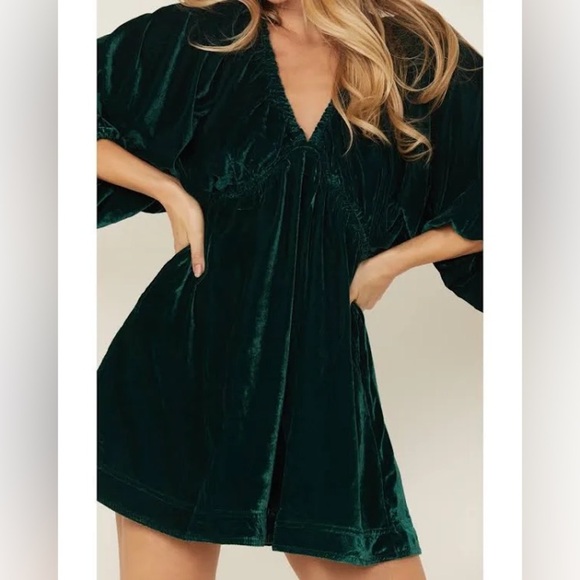 NWT Free People Portia Velvet Mini Dress Sz XS - Picture 3 of 10